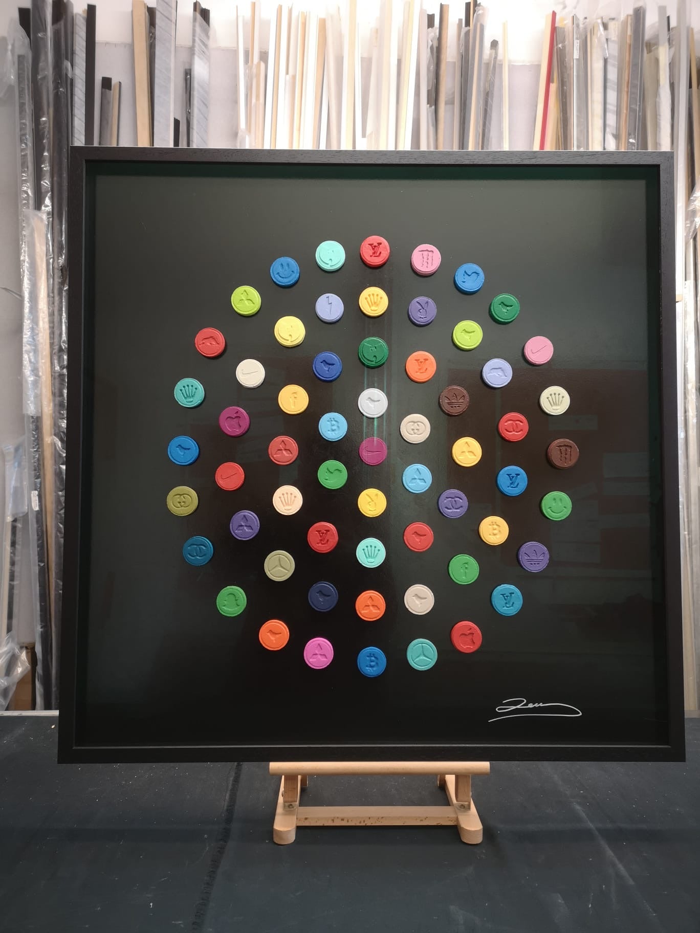 Dean Zeus Colman - 61 Pills (Hirst Edition) (Black) (Framed)