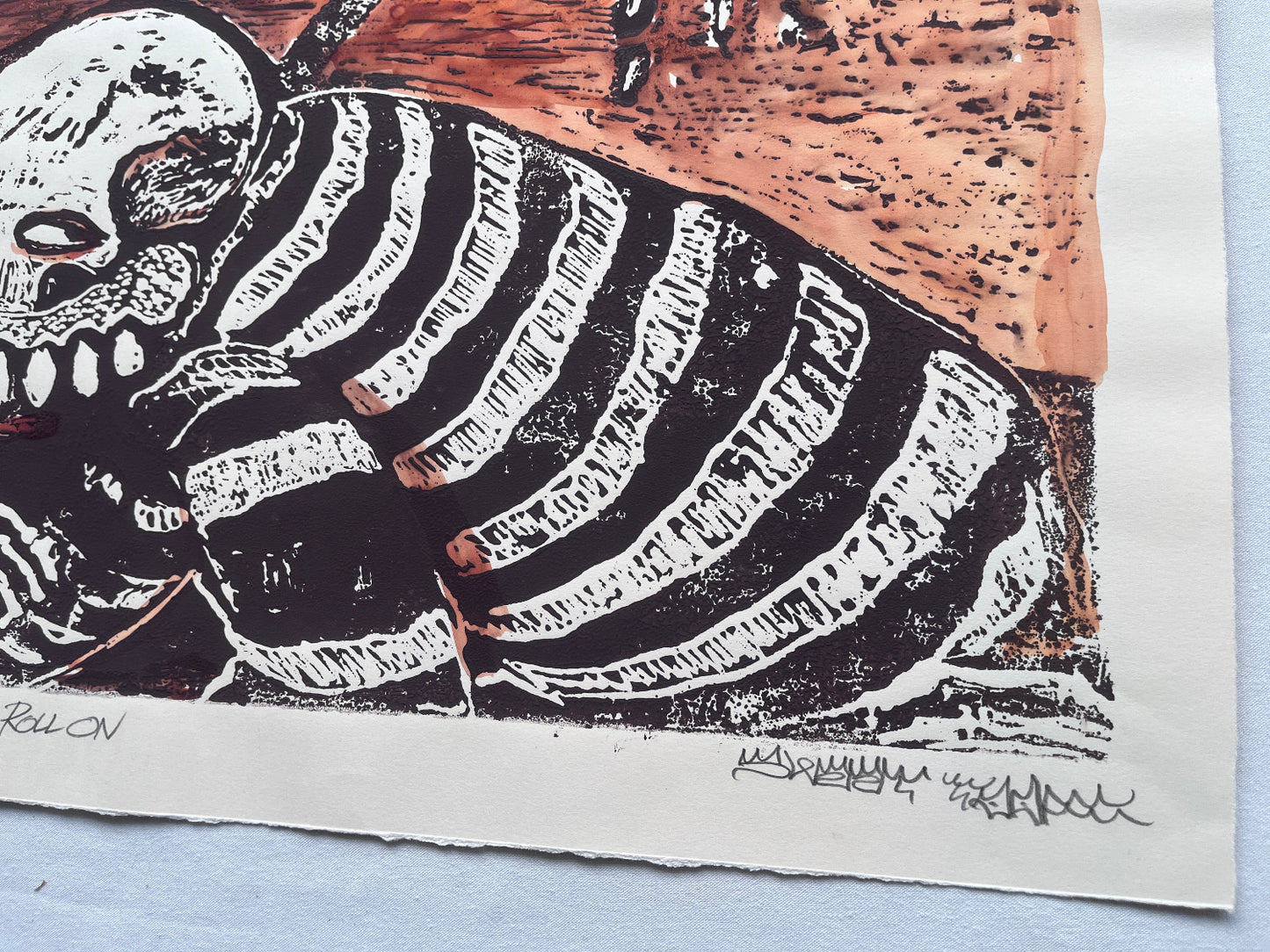 Sweet Toof - Roll On (Hand-Painted Linocut)