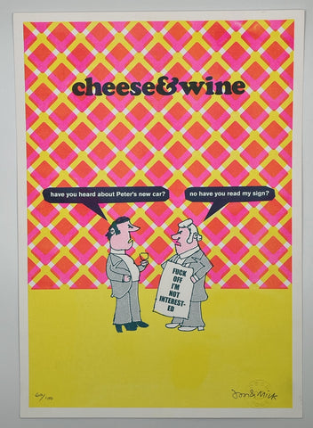 Modern Toss - Cheese & Wine Sign