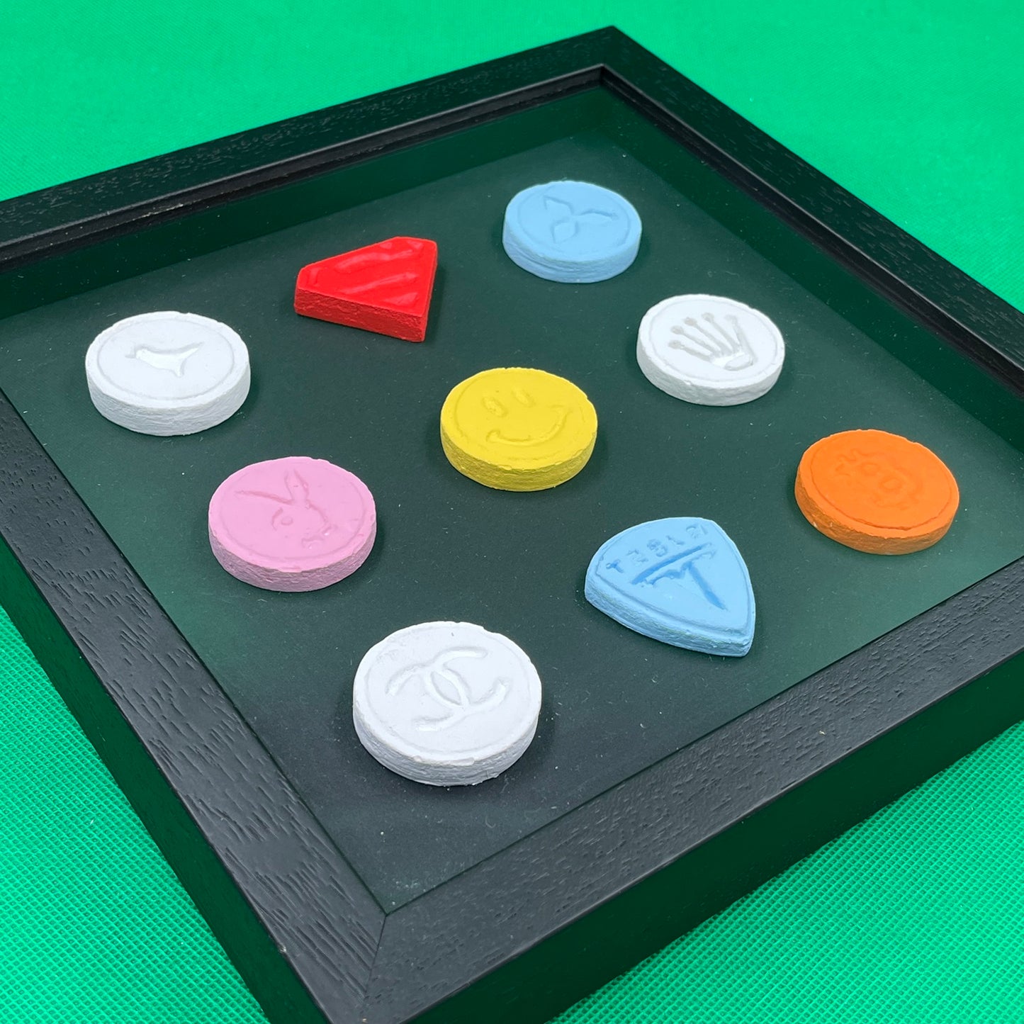 Dean Zeus Colman - Love Is A Drug (9 Pills Framed in Black) (1)