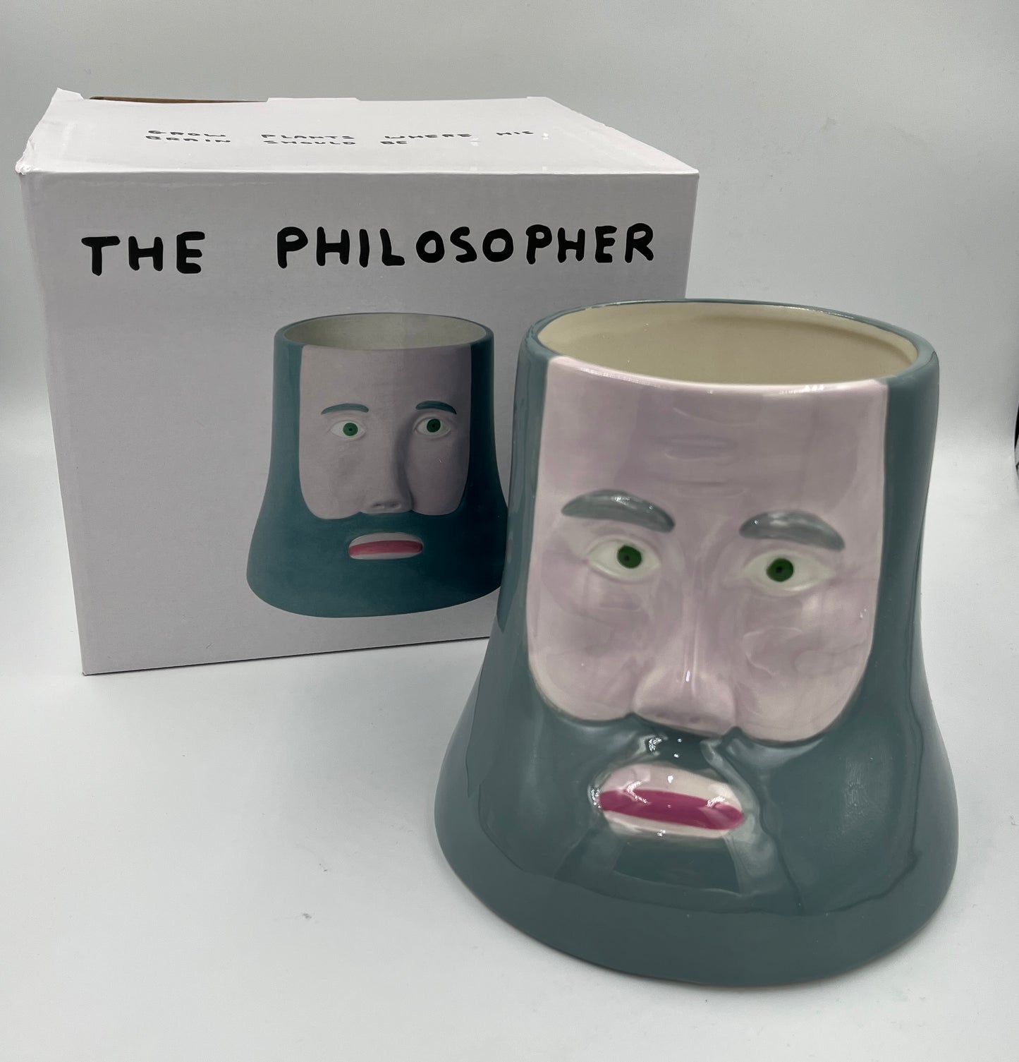 David Shrigley - The Philosopher Porcelain Planter