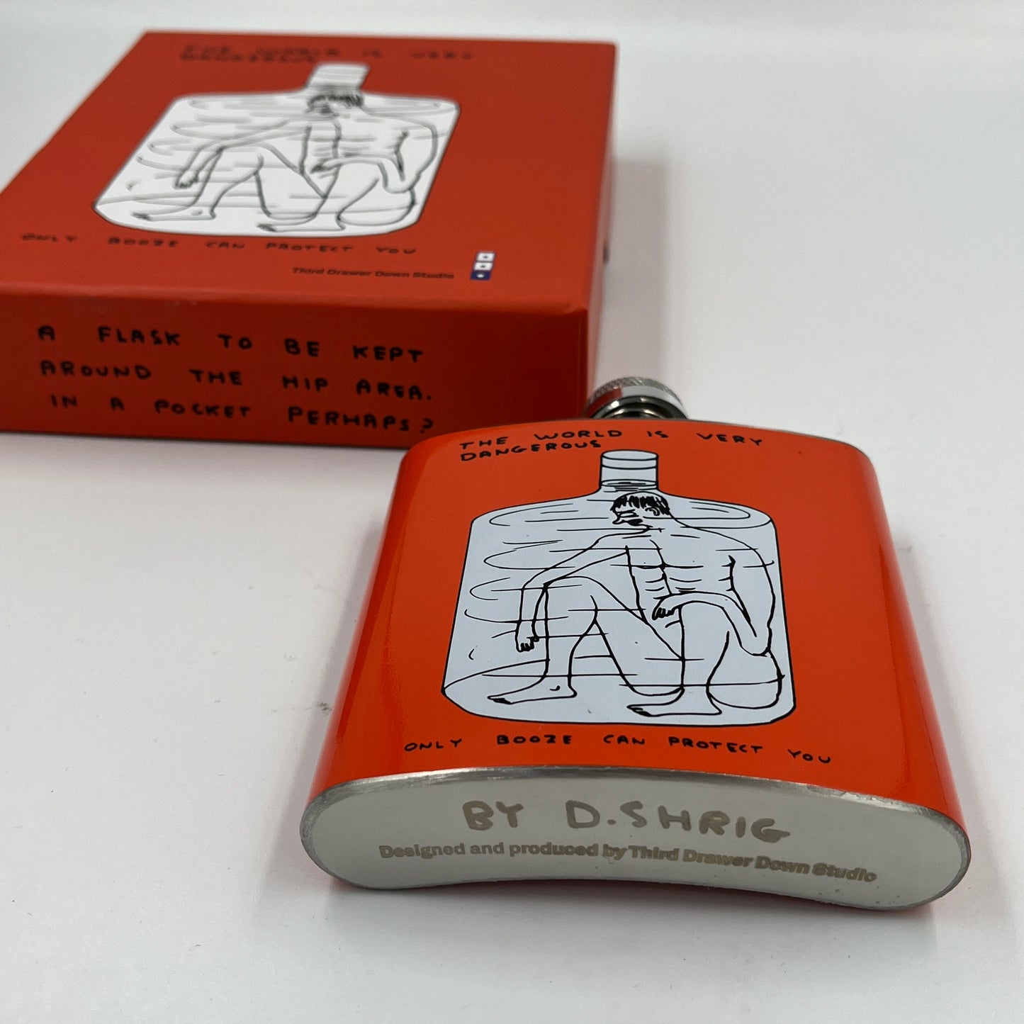 David Shrigley - Hip Flask (The World Is Very Dangerous)