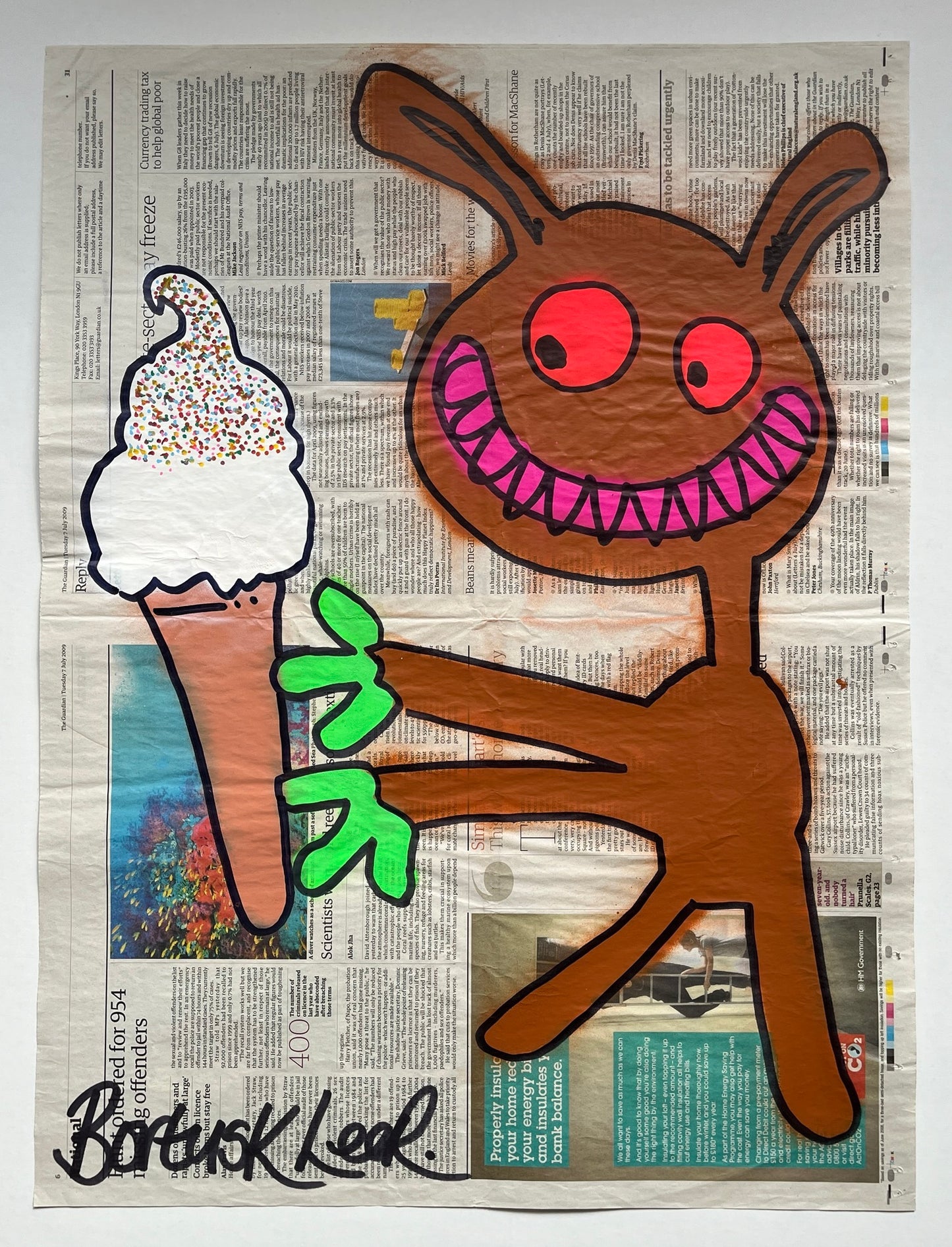Bortusk Leer - Ice Cream Eddie (Original on Newspaper)