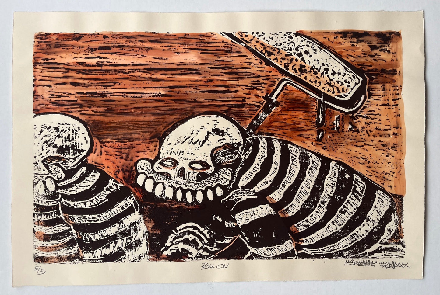 Sweet Toof - Roll On (Hand-Painted Linocut)