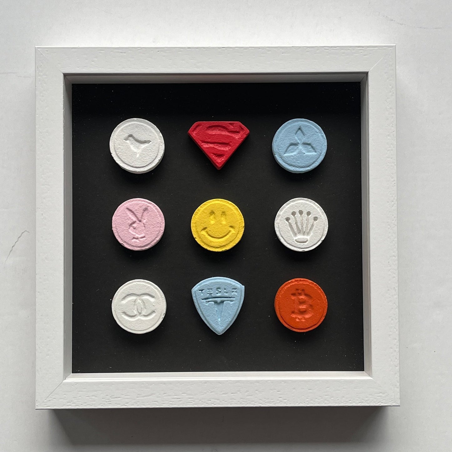 Dean Zeus Colman - 9 Pills (Framed in White)