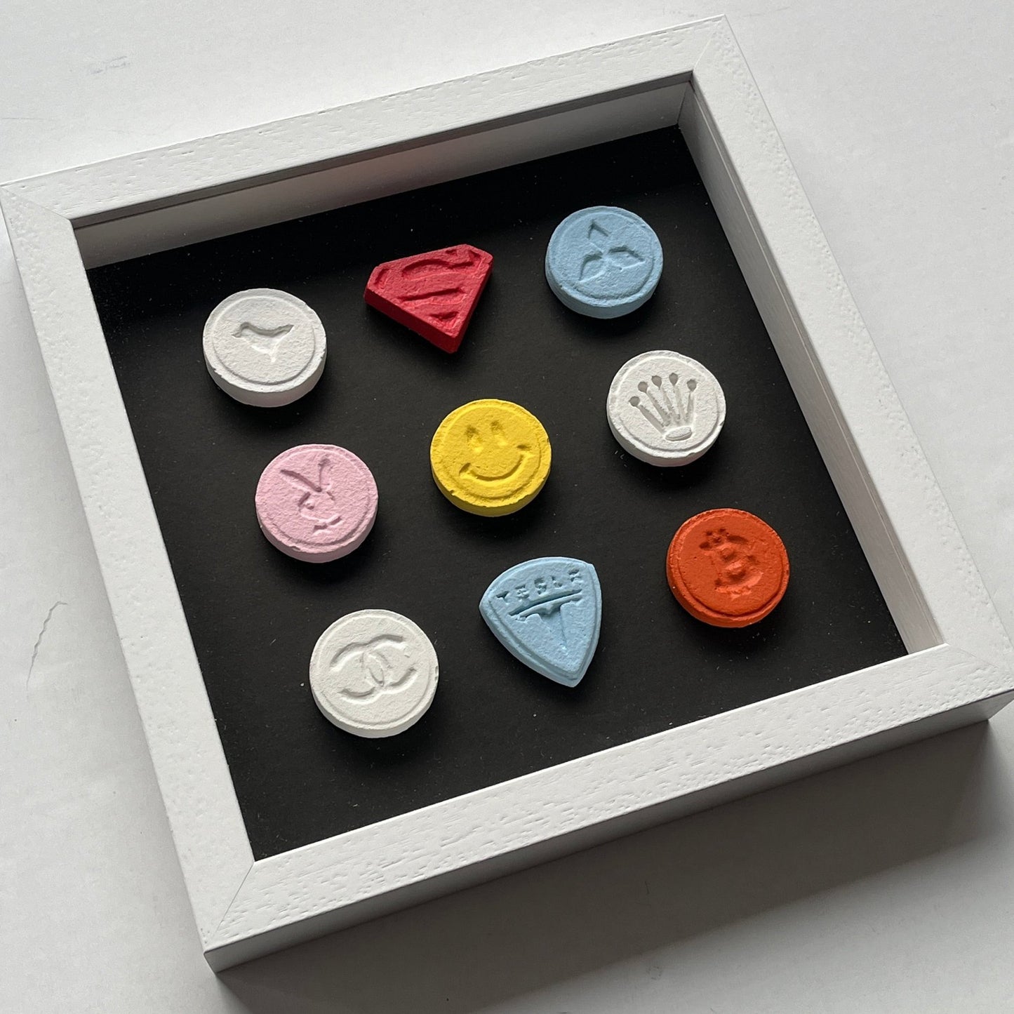Dean Zeus Colman - 9 Pills (Framed in White)