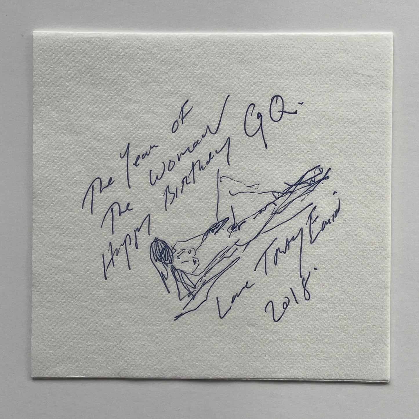 Tracey Emin - GQ 30th Anniversary Napkin (Unframed)