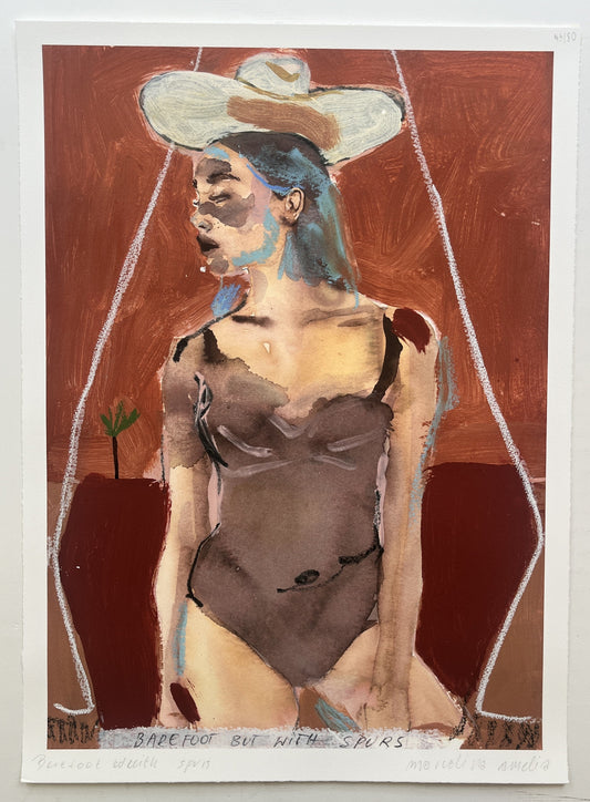 Marcelina Amelia - Barefoot With Spurs (Hand-Finished Print)