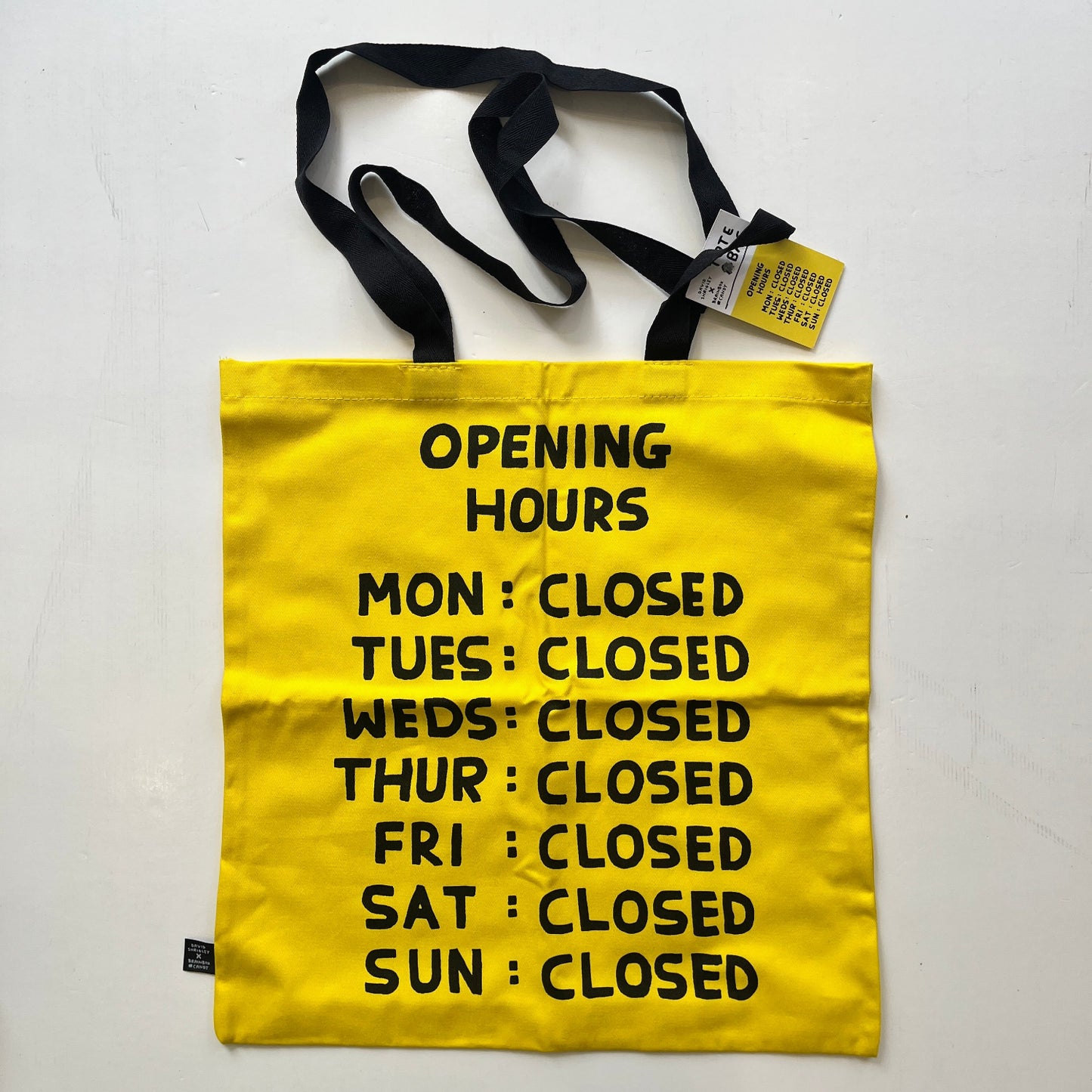 David Shrigley - Opening Hours Tote Bag