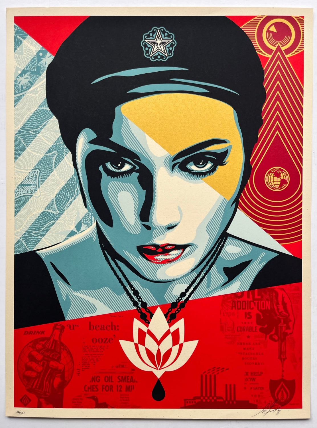 Shepard Fairey - Oil Lotus Woman