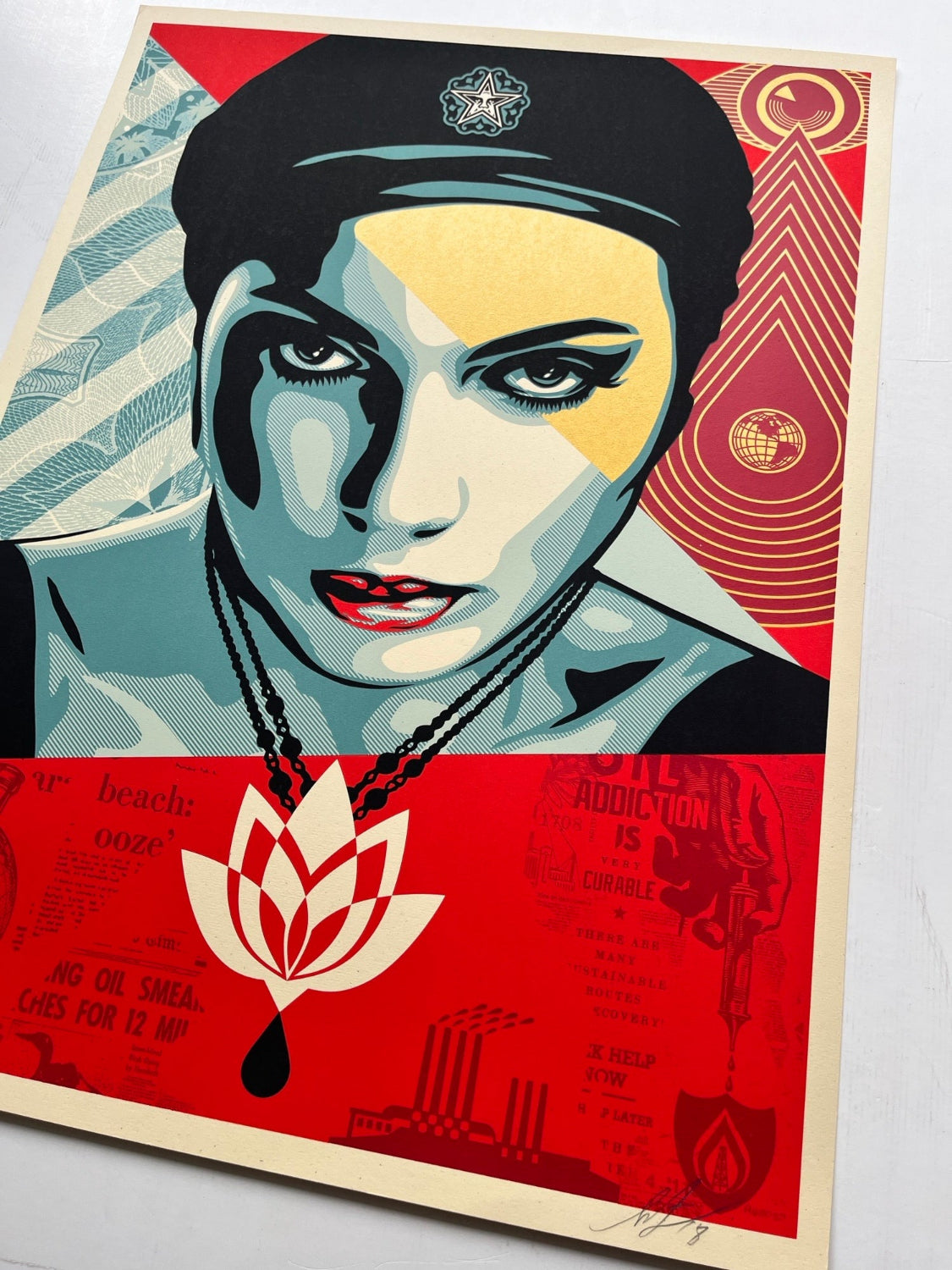 Shepard Fairey - Oil Lotus Woman