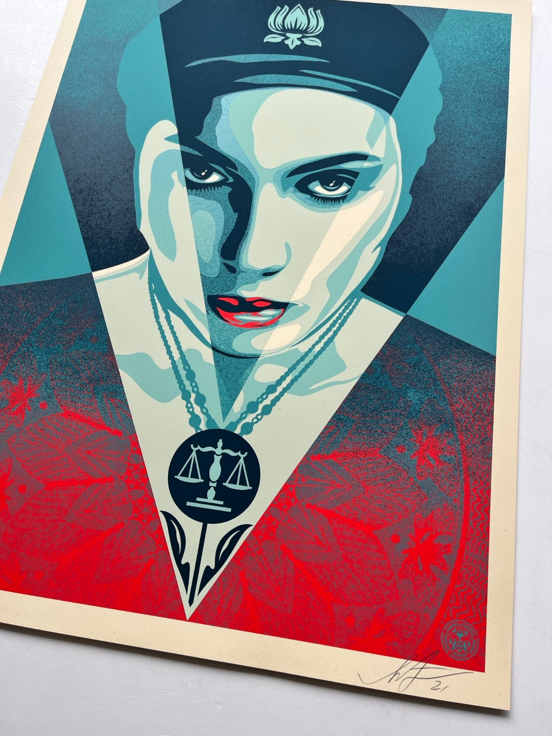 Shepard Fairey - Justice Woman (Blue)