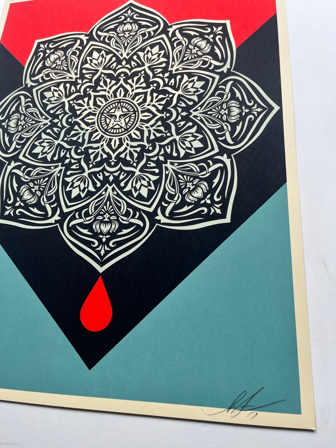 Shepard Fairey - Blood & Oil Mandala (Blood Drop)