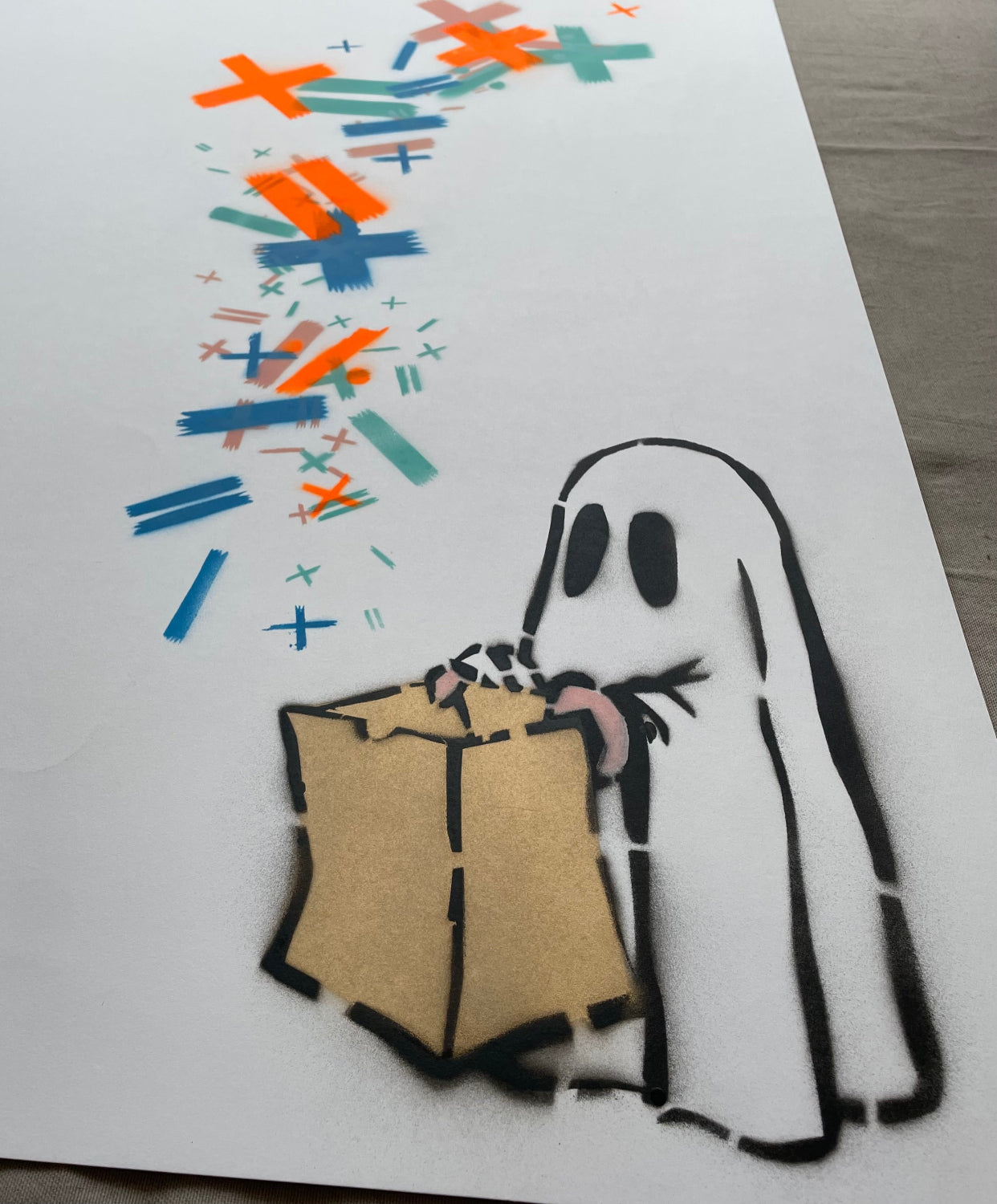 Stevie Unknown - You Bring The Math, We'll Bring The Magic (Tangerine) (Original Painting on Paper)