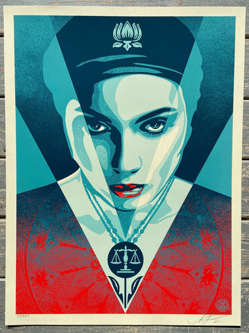 Shepard Fairey - Justice Woman (Blue)