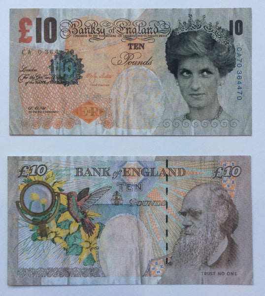 Banksy Di-Faced Tenner With Lazarides Letter