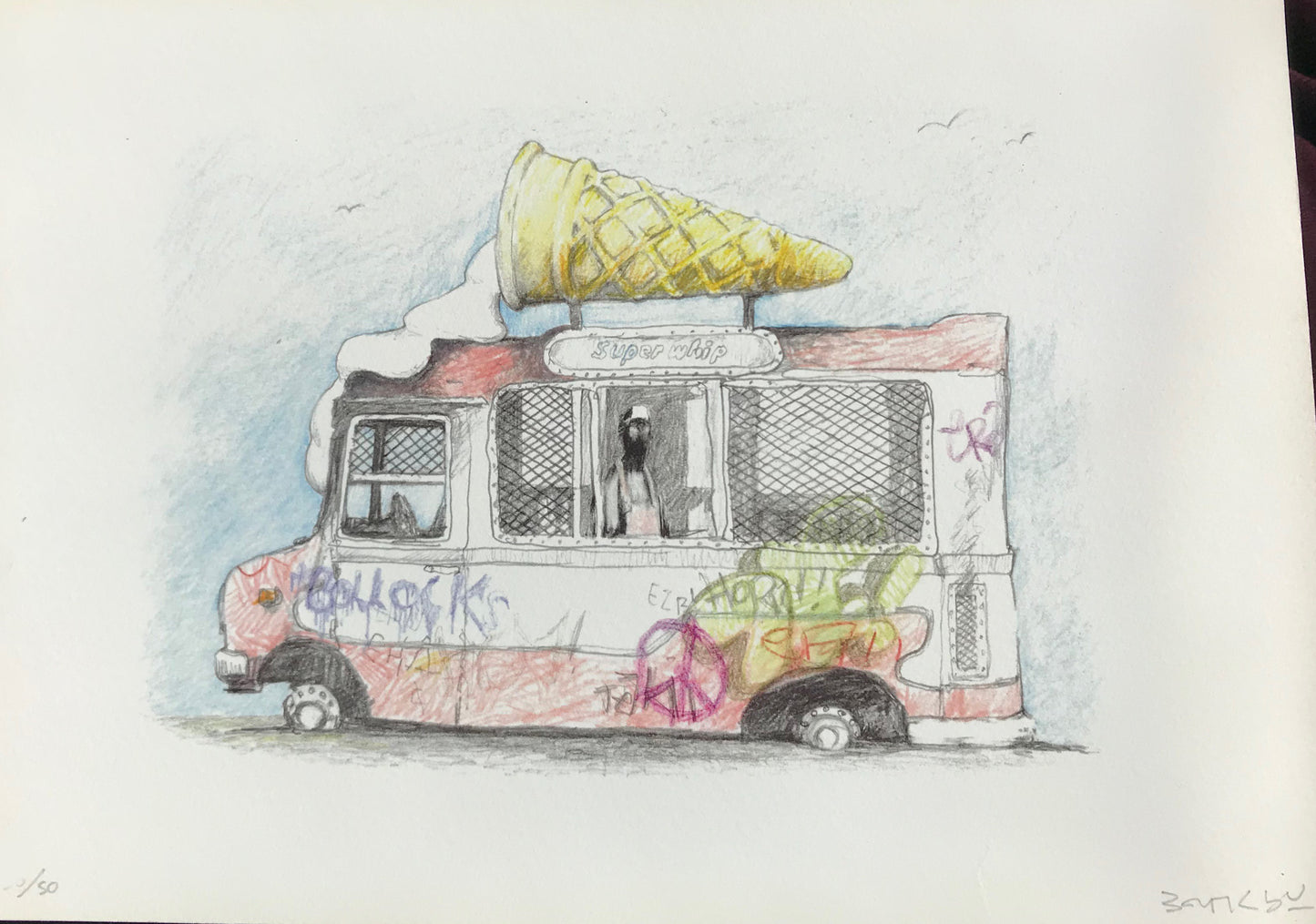 Banksy - Ice Cream Van (Signed Gift Print)