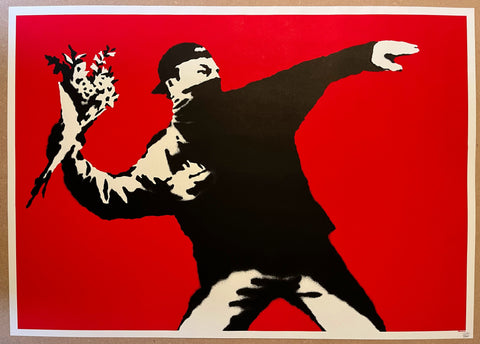 Banksy - Love Is In The Air Unsigned Screenprint