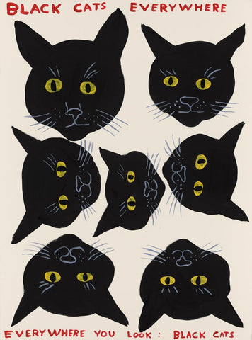 David Shrigley - Black Cats- Signed Screenprint