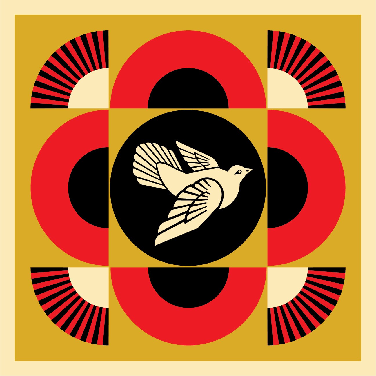 Shepard Fairey - Geometric Dove (Gold)