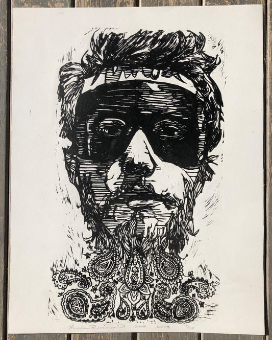 Gaia - Ian - Lino cut print