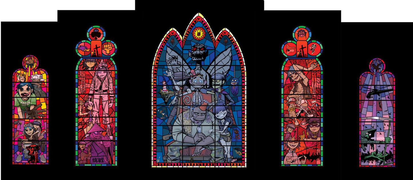 Jamie Hewlett - Stained Glass Window Set Of 5 Prints (Unsigned)
