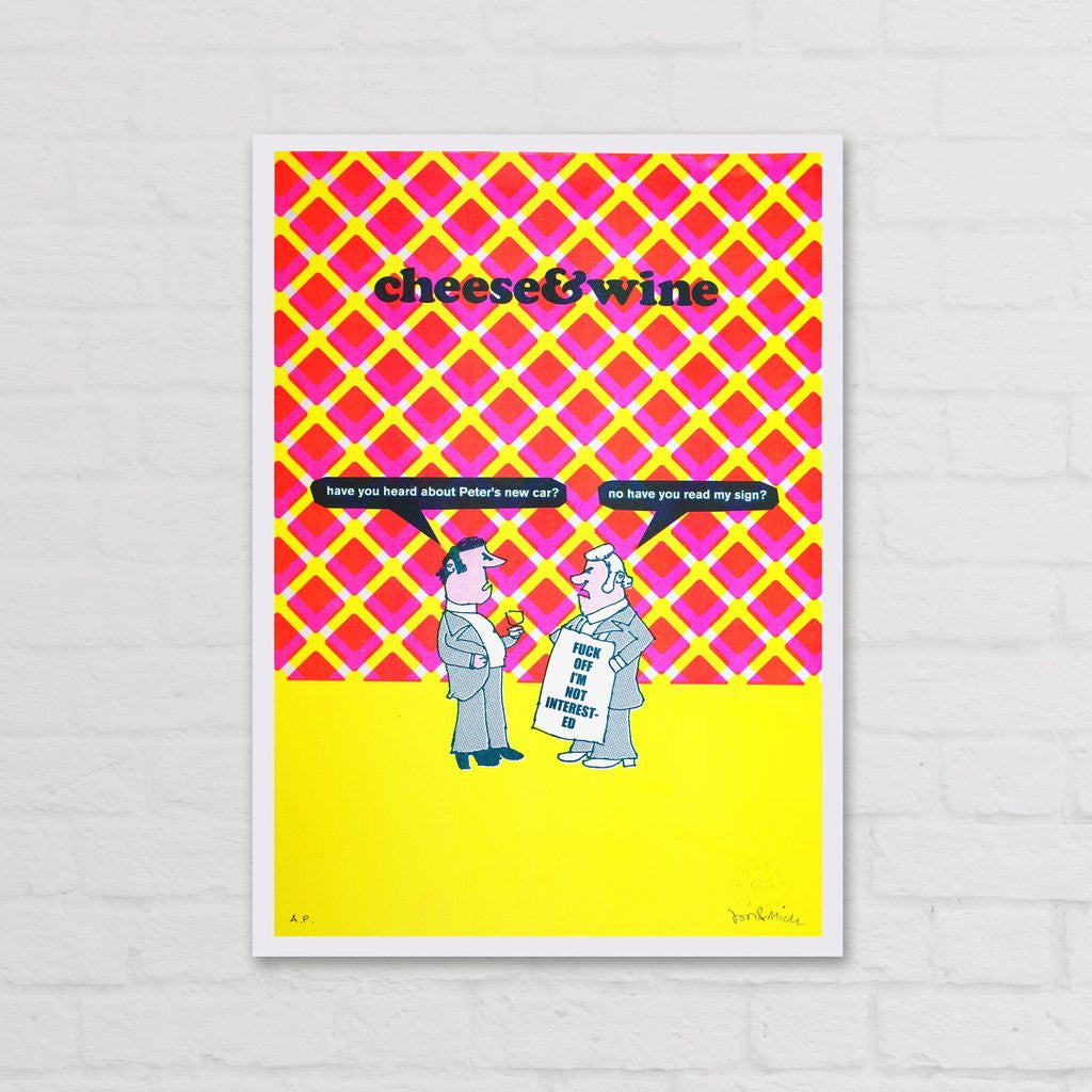Modern Toss - Signed Limited Edition Print Cheese & Wine