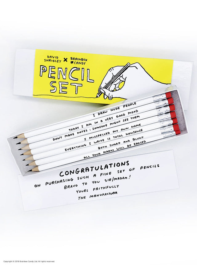 David Shrigley - Box of 7 pencils