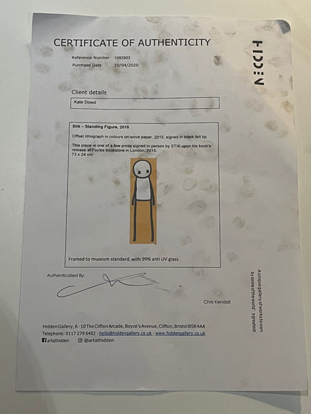 Stik - Standing Figure (Signed Book Poster, 2015)