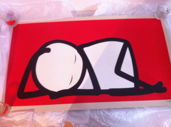 Stik - Sleeping Baby Red - Signed Street Art Print Rare!