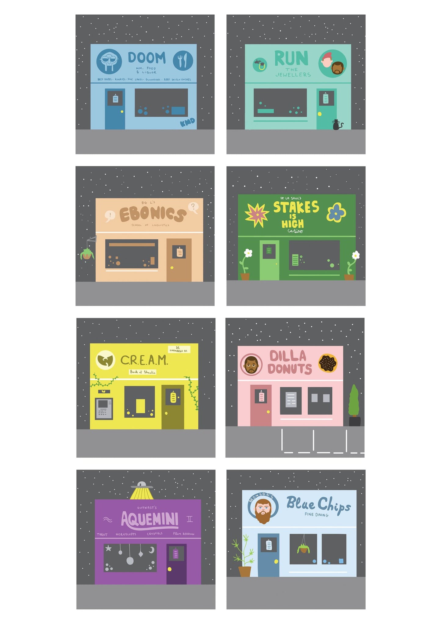 Ben Gore - Hip Hop High Street Postcard set
