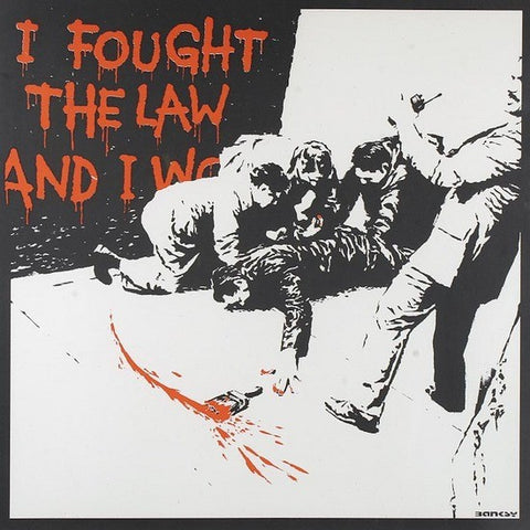 Banksy - I Fought The Law - Unsigned Screenprint with COA