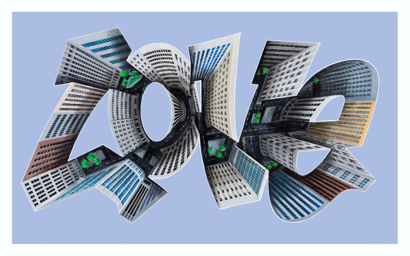 Dean Zeus Colman - City Of Love (Blue) - Signed Giclee Print