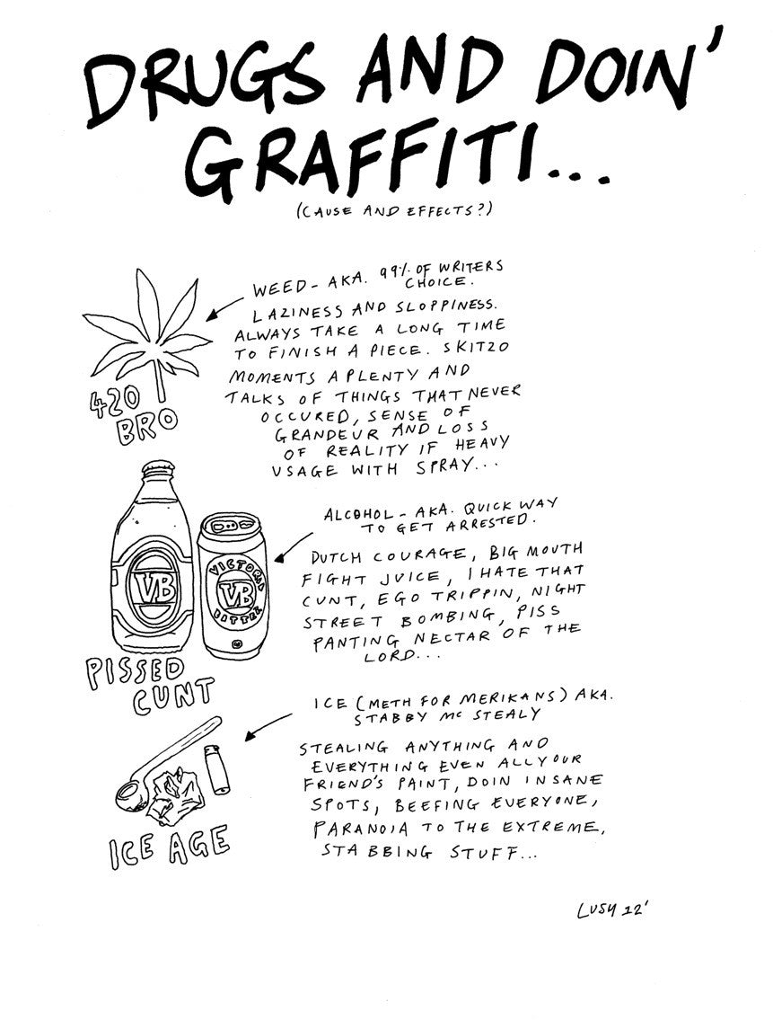 Lush Graffiti Melbourne Australia - Original Signed Drawing / Print. As seen at Dismaland!