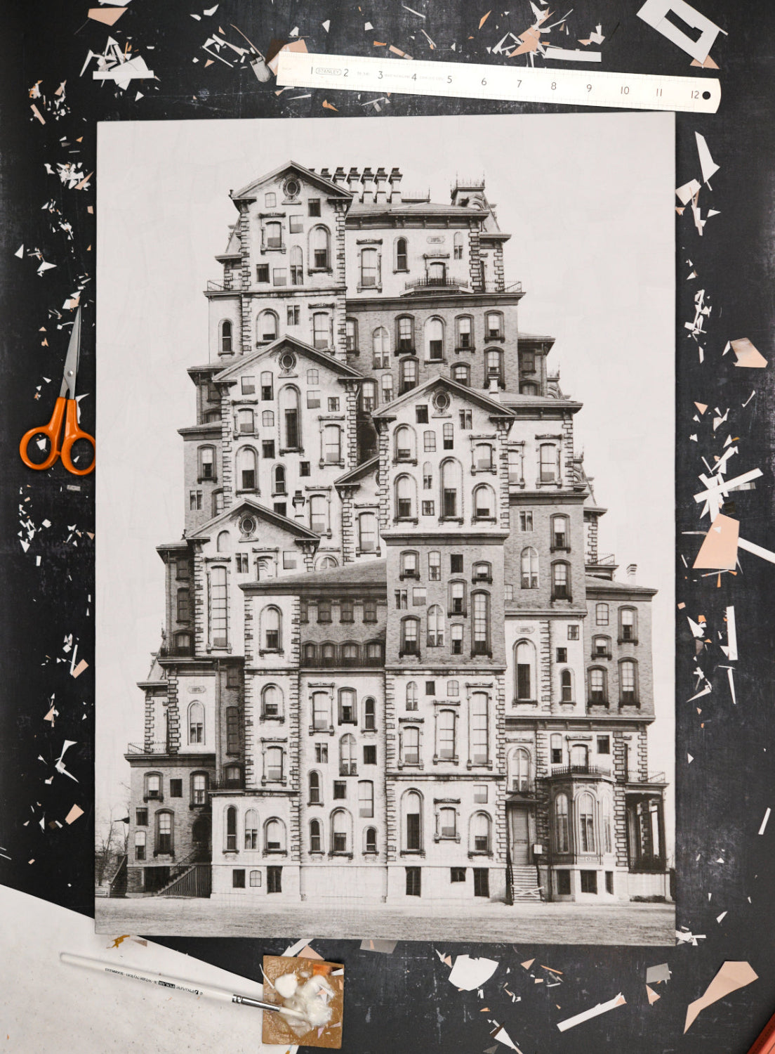 Lola Dupré - The David Davis Mansion (XL Original Collage)