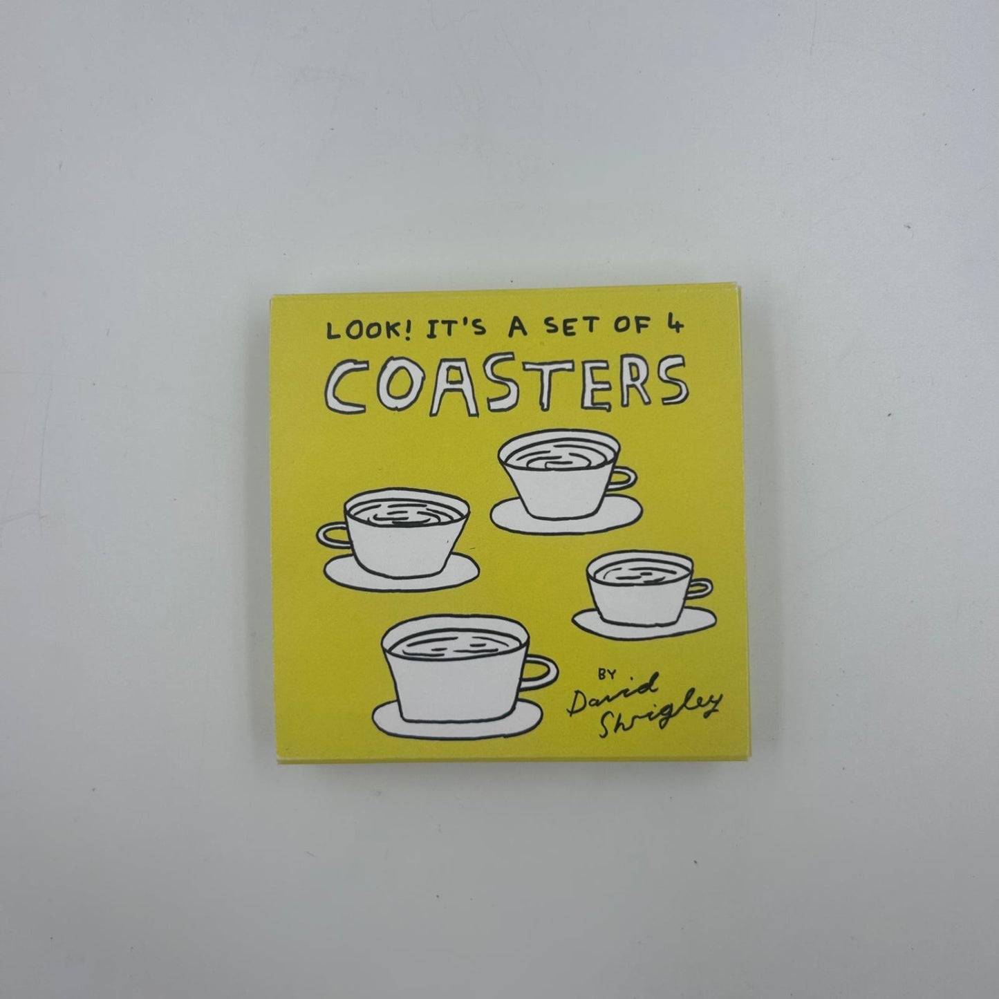 David Shrigley - Pack of 4 Coasters - Black & White
