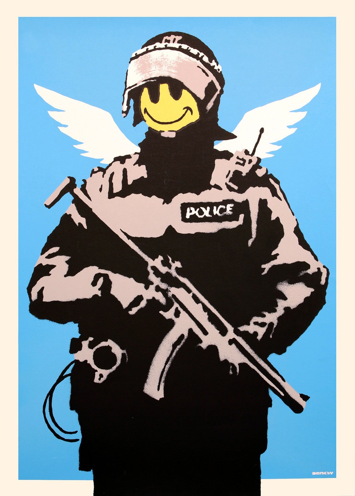 Banksy - Flying Copper - Unsigned Screenprint with COA