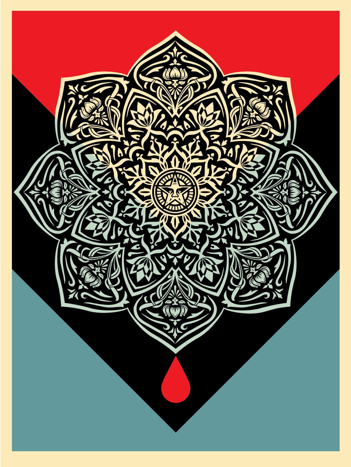 Shepard Fairey - Blood & Oil Mandala (Blood Drop)