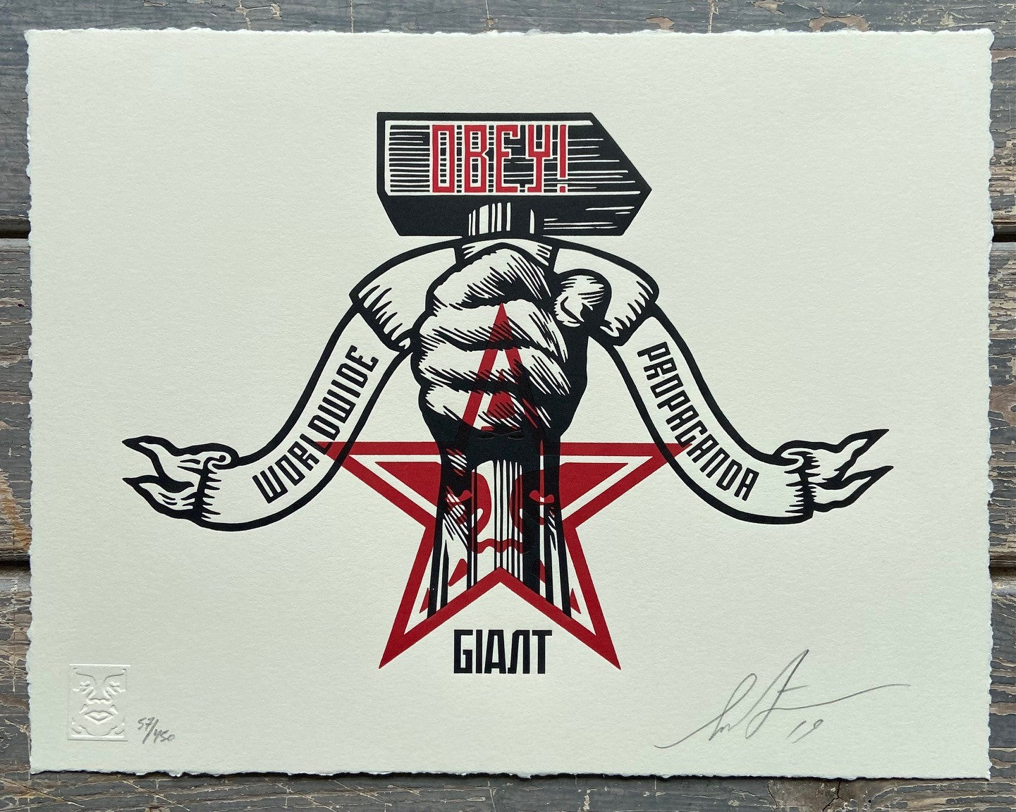 Shepard Fairey - Hammer & Fist (Letterpress)