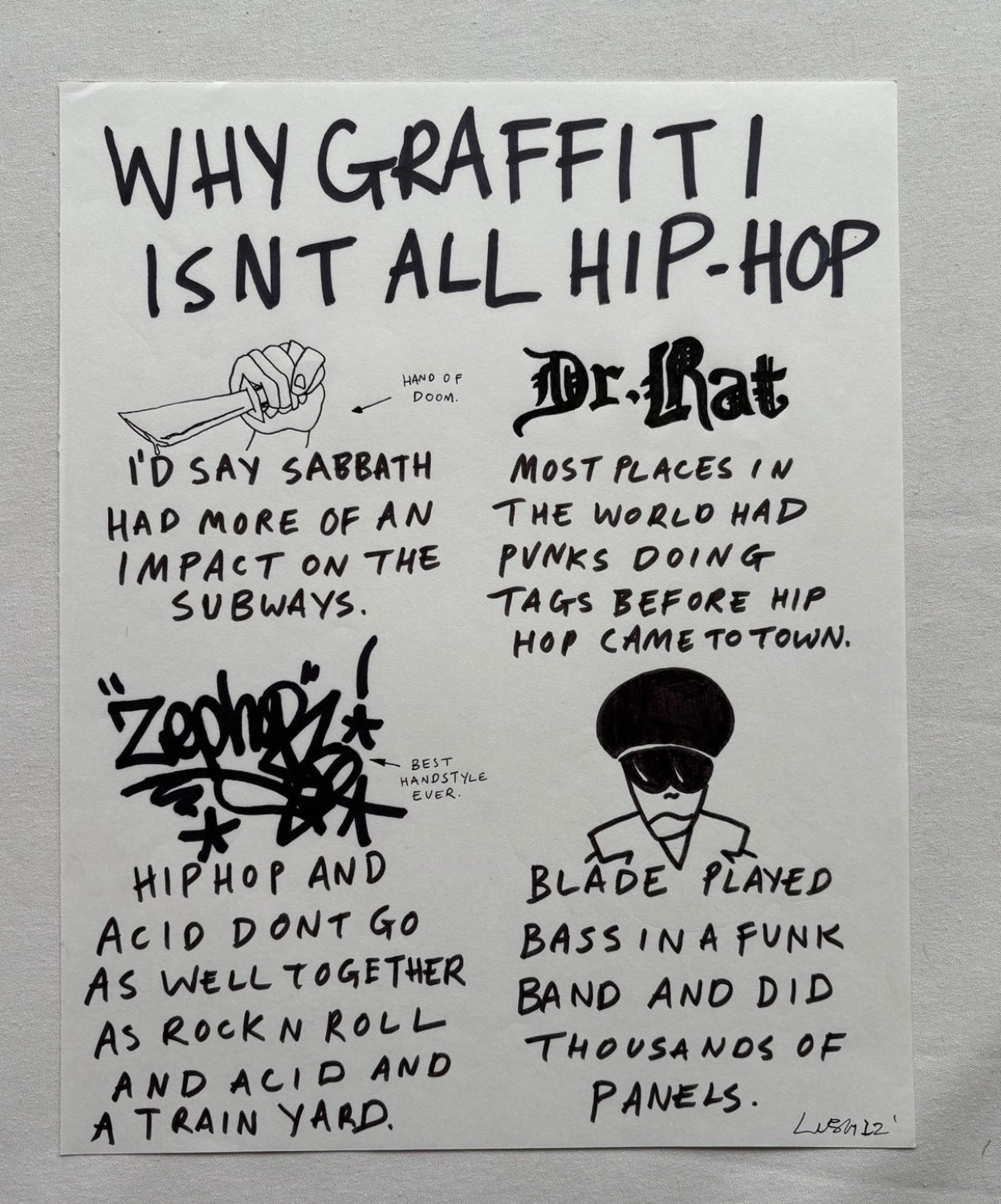 Lushsux - Zine Drawing #34 (Why Graffiti Isn't All Hip-Hop)