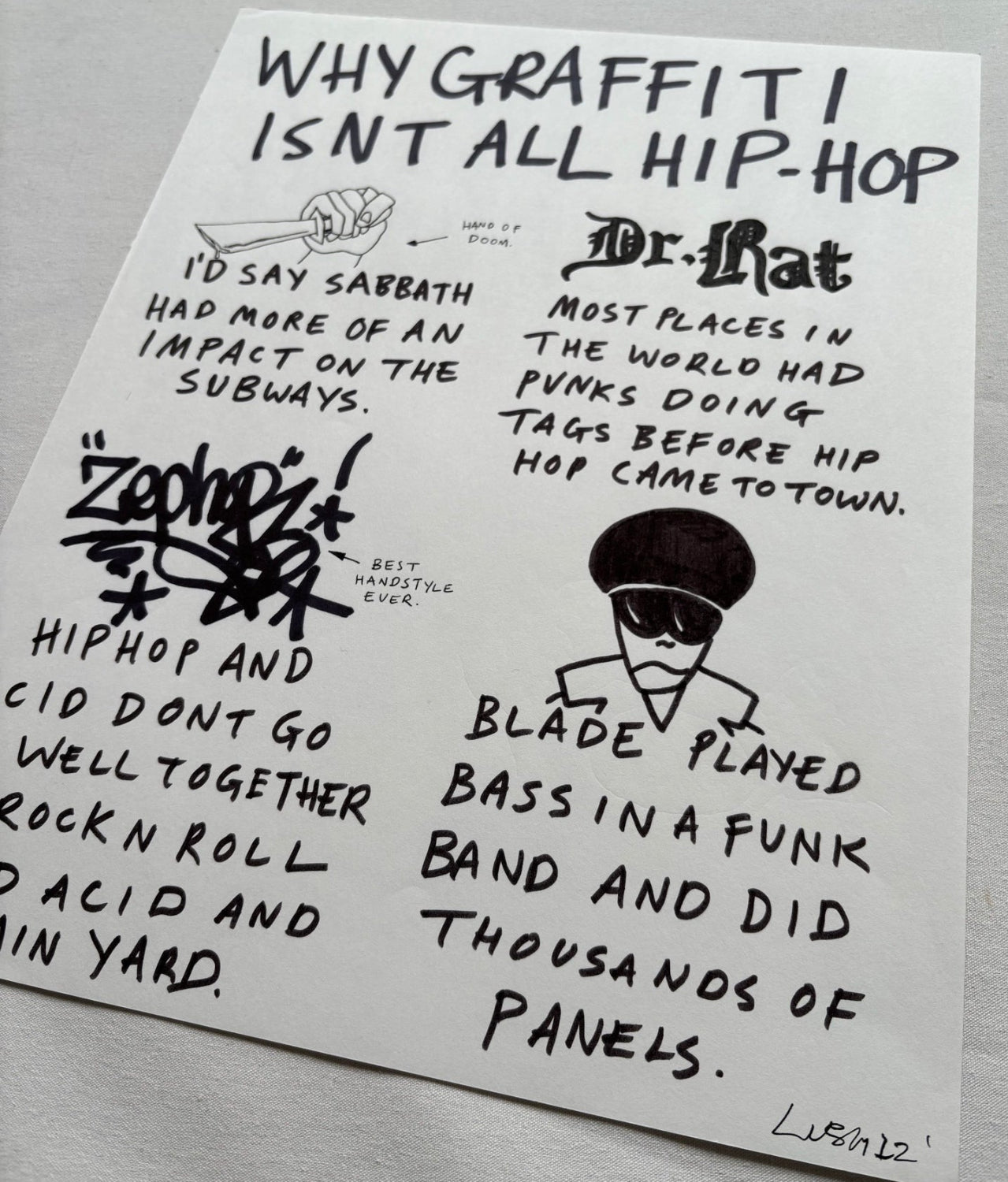 Lushsux - Zine Drawing #34 (Why Graffiti Isn't All Hip-Hop)