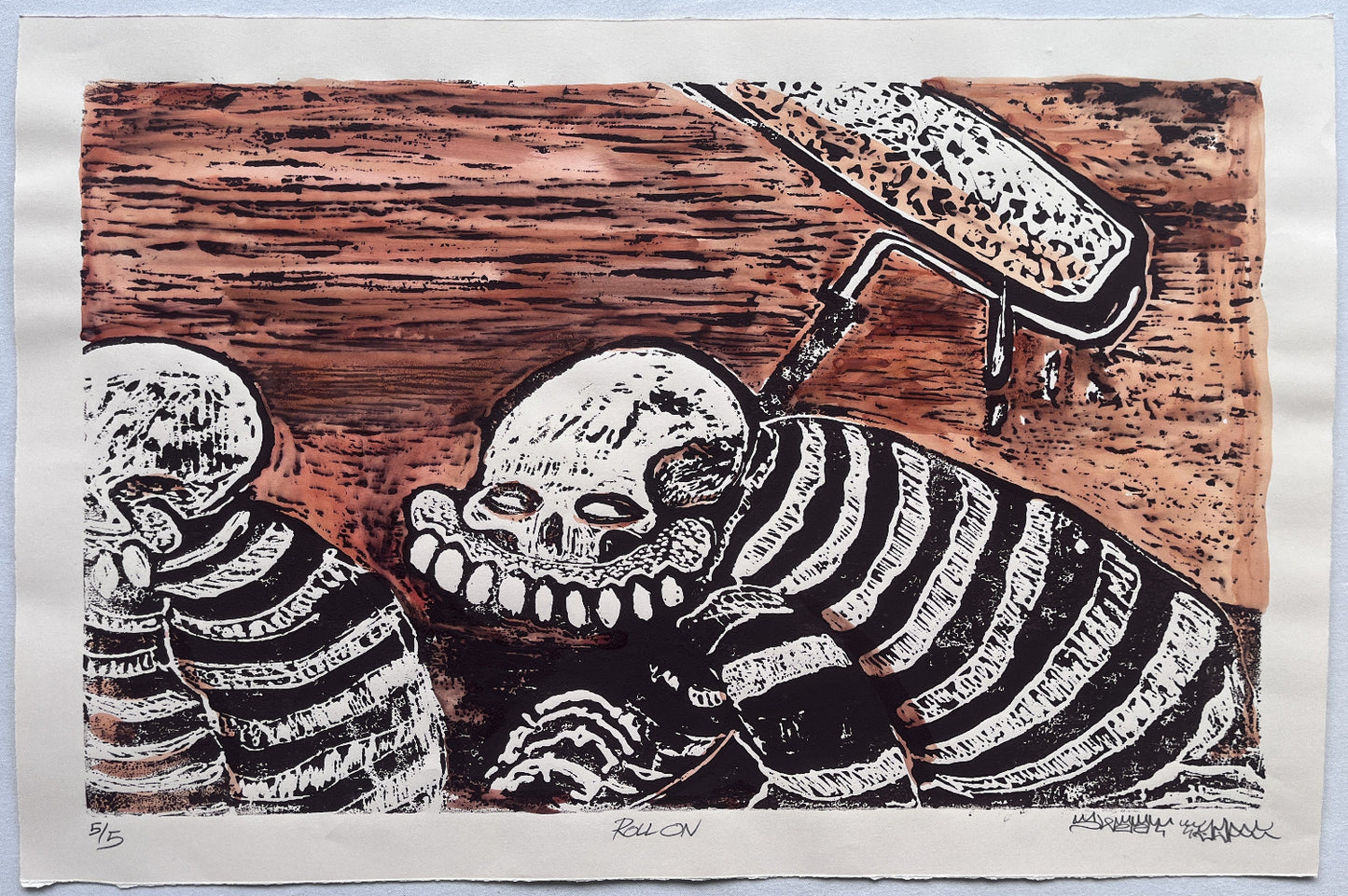 Sweet Toof - Roll On (Hand-Painted Linocut)