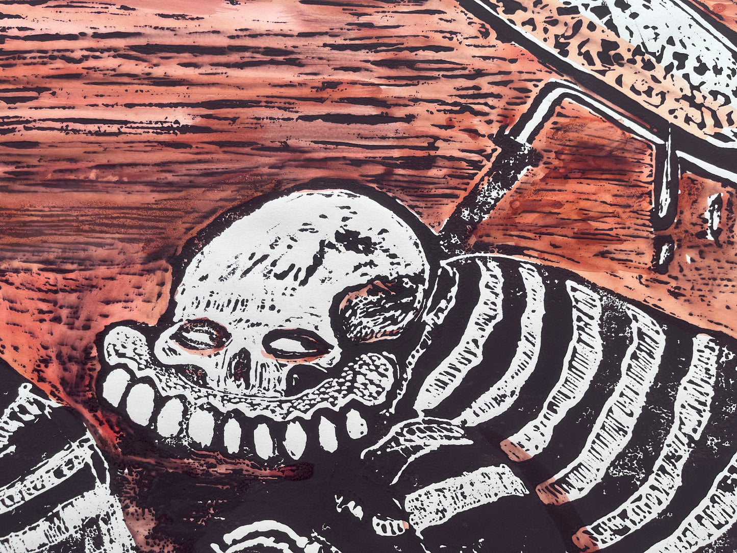 Sweet Toof - Roll On (Hand-Painted Linocut)