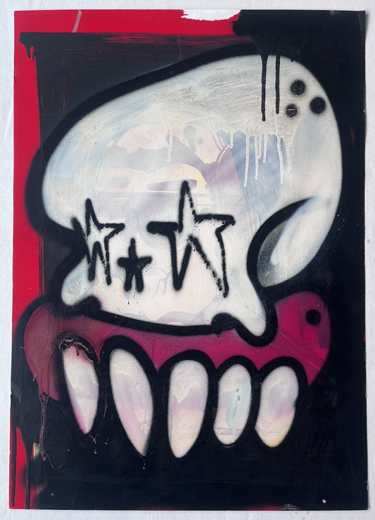 Sweet Toof / Cyclops (Lucas Price) - Spraypainted Skull on Paper