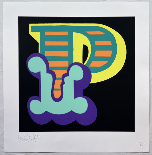 Ben Eine - Letter P (Green Variant)