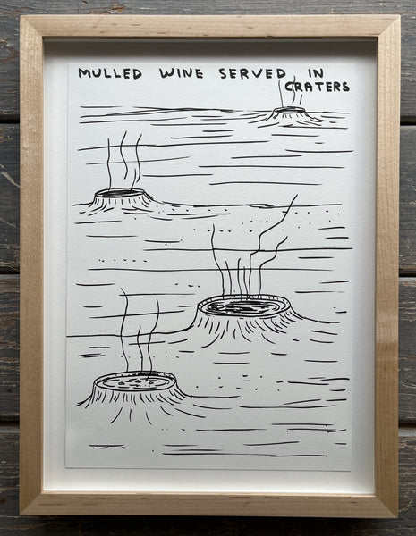 David Shrigley - Wine In Craters (Original Framed Drawing)