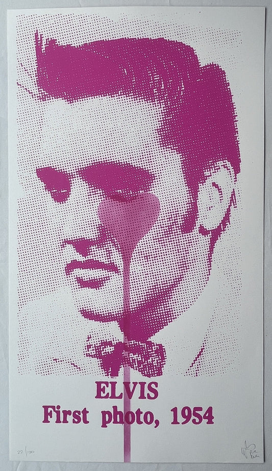 Pure Evil - Elvis First Photo, 1954 (Pink Heart)
