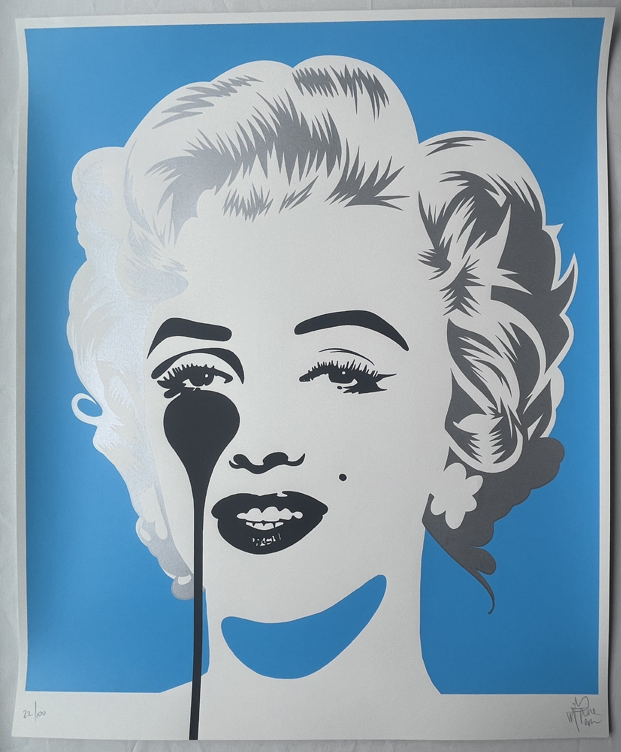 Pure Evil - Marilyn Classic (Blue and Silver) Print