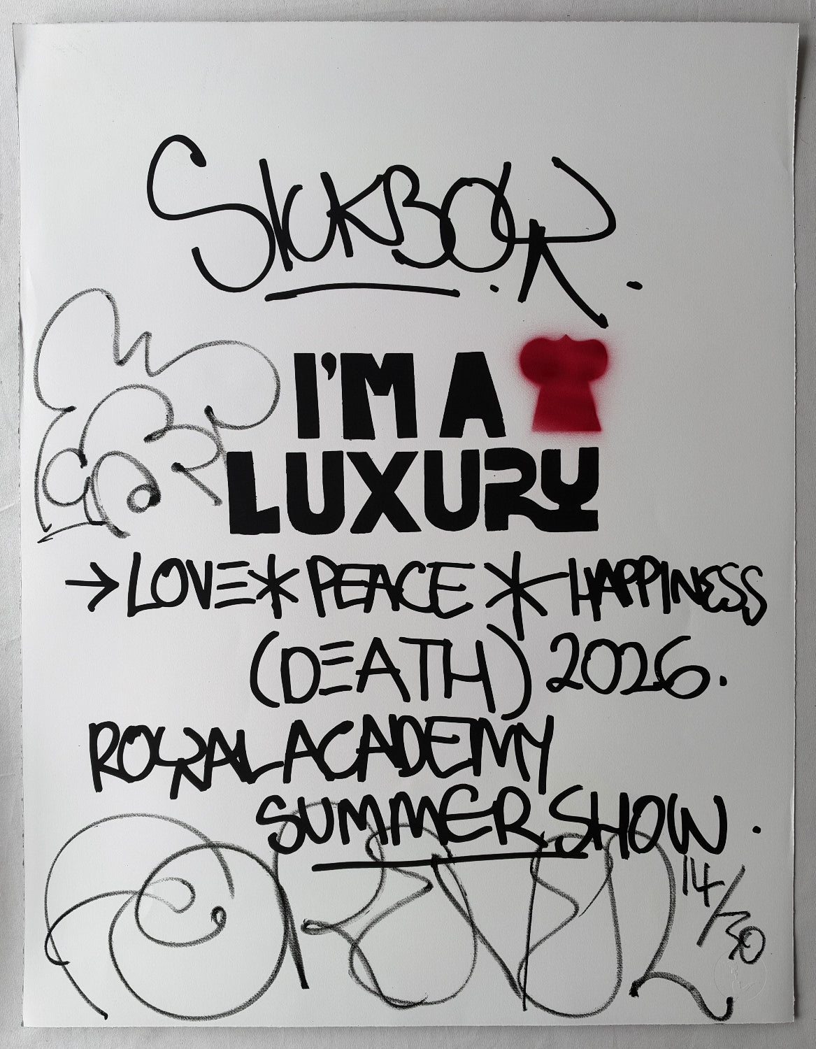 Sickboy - Love Peace Happiness & (Death) (Hand-Finished Screenprint)
