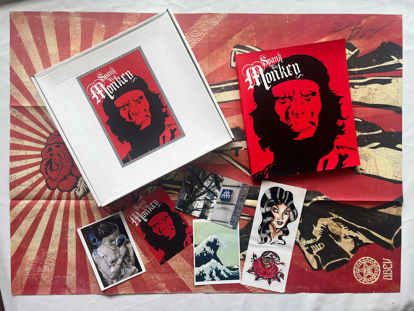 Spank The Monkey Box Set - Book signed by Invader, Shrigley, Shepard Fairey etc!